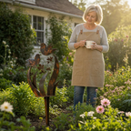 Tuinprikker IJzer Rustfinish Vogel Bloemmotief Decoratief Ontwerp