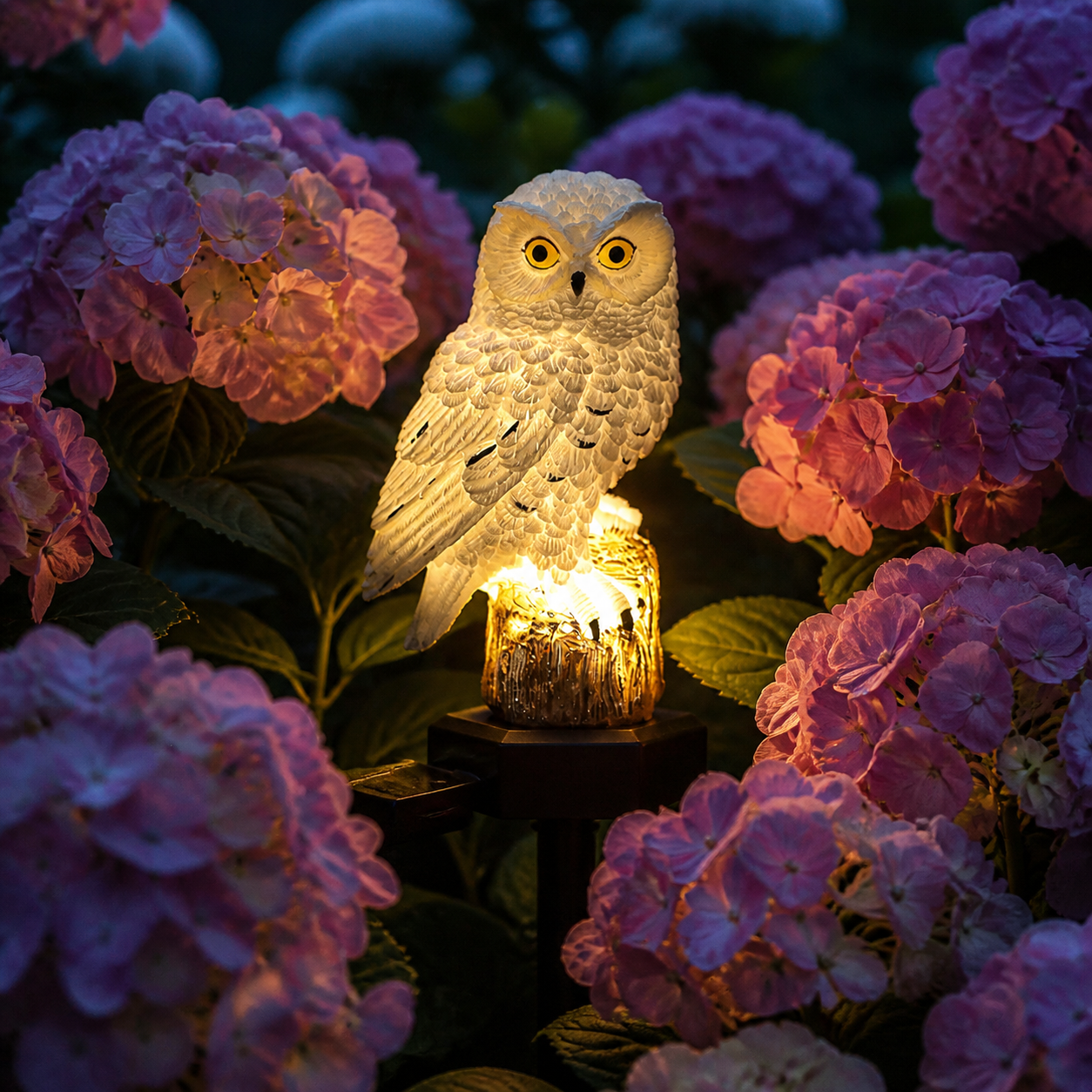 Solar Uilenlamp Resin Waterdicht Warm Licht Decoratief Ontwerp