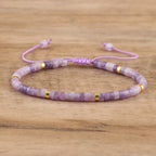 Armband met Natuurstenen Kralen en Verstelbare Koordsluiting