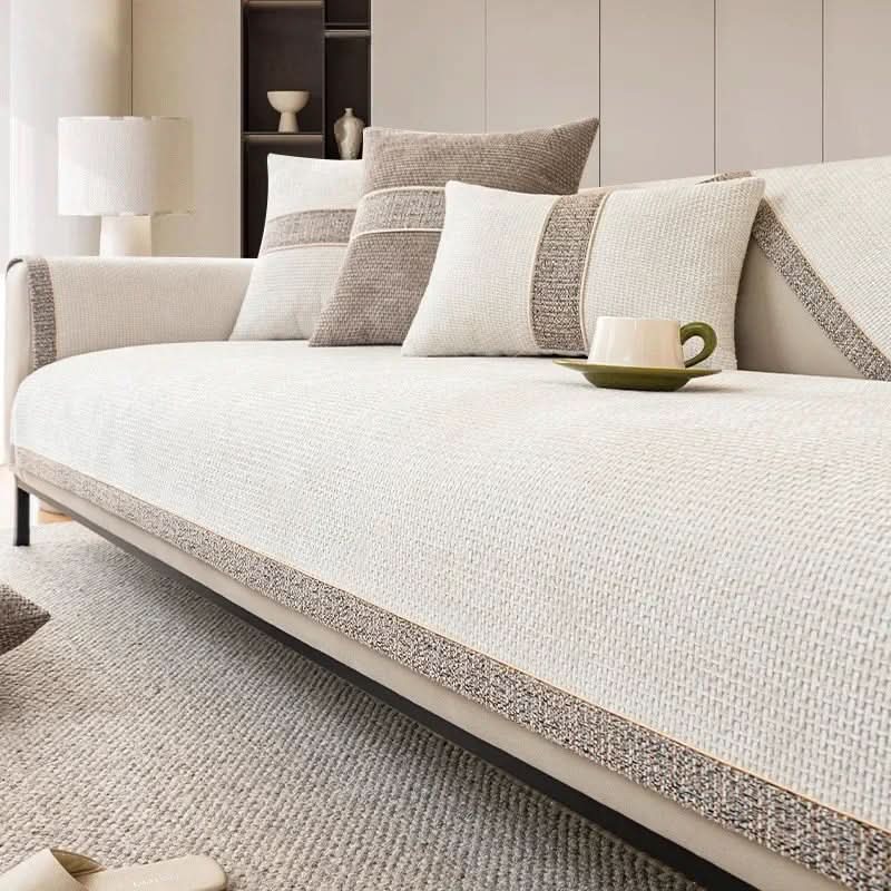 Linnenlook Sofa‑Hoes met Antislip Onderzijde voor Dagelijkse Bescherming