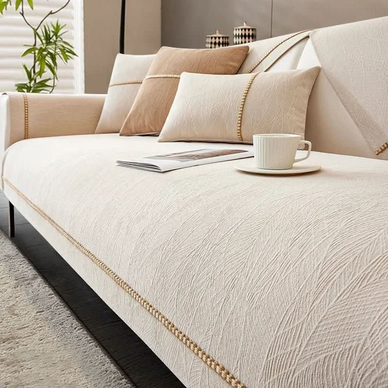Linnenlook Sofa‑Hoes met Antislip Onderzijde voor Dagelijkse Bescherming