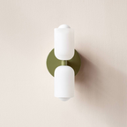 Wandlamp Met Dubbele Lichtbundel En Crème Kappen