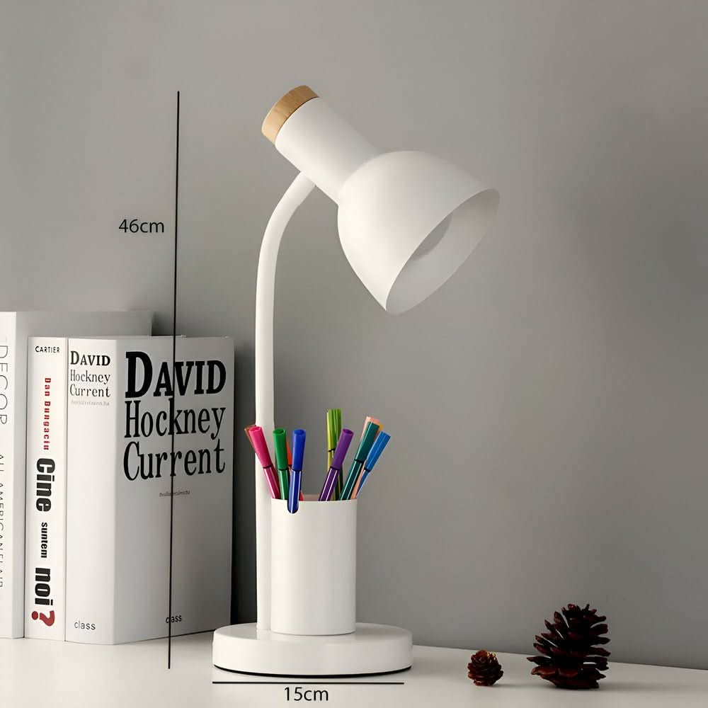 LED‑Bureaulamp met Geïntegreerde Stifthouder voor Georganiseerde Werkplekken