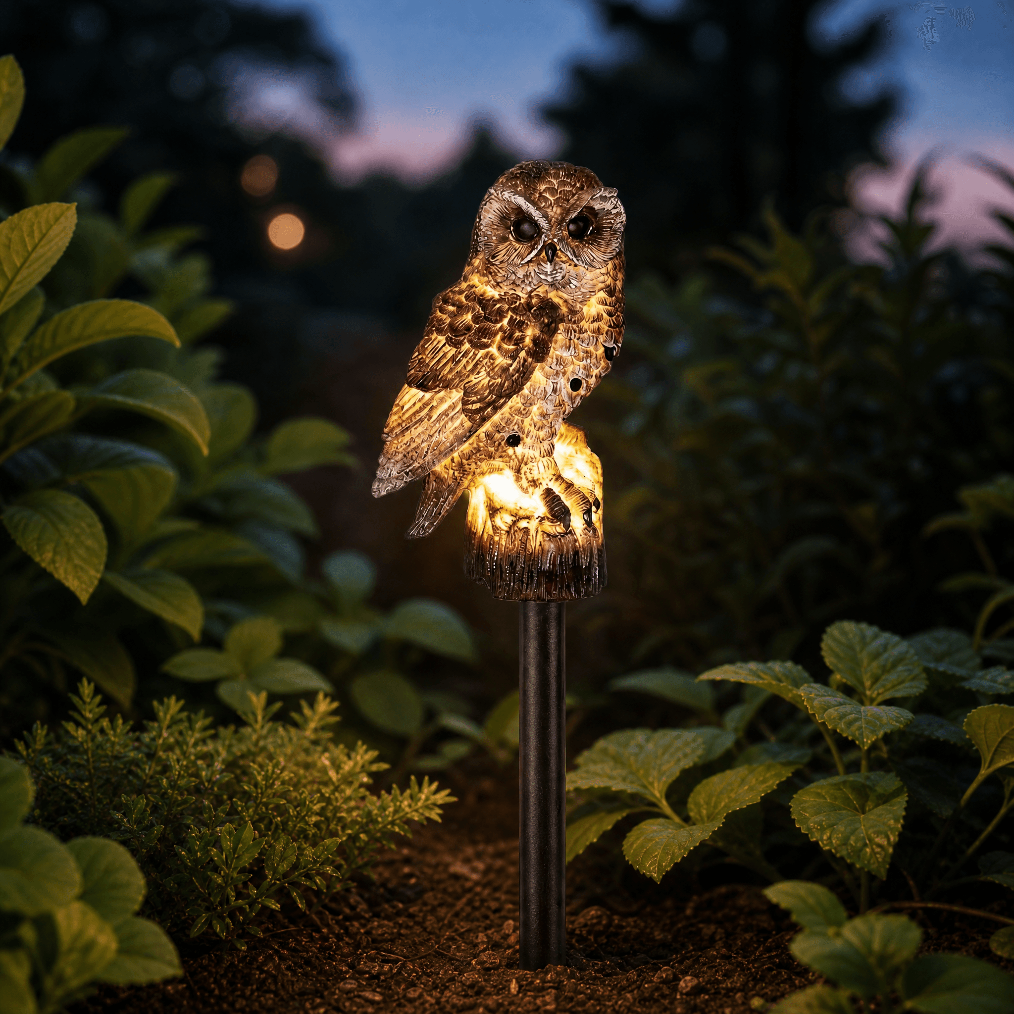 Solar Uilenlamp Resin Waterdicht Warm Licht Decoratief Ontwerp