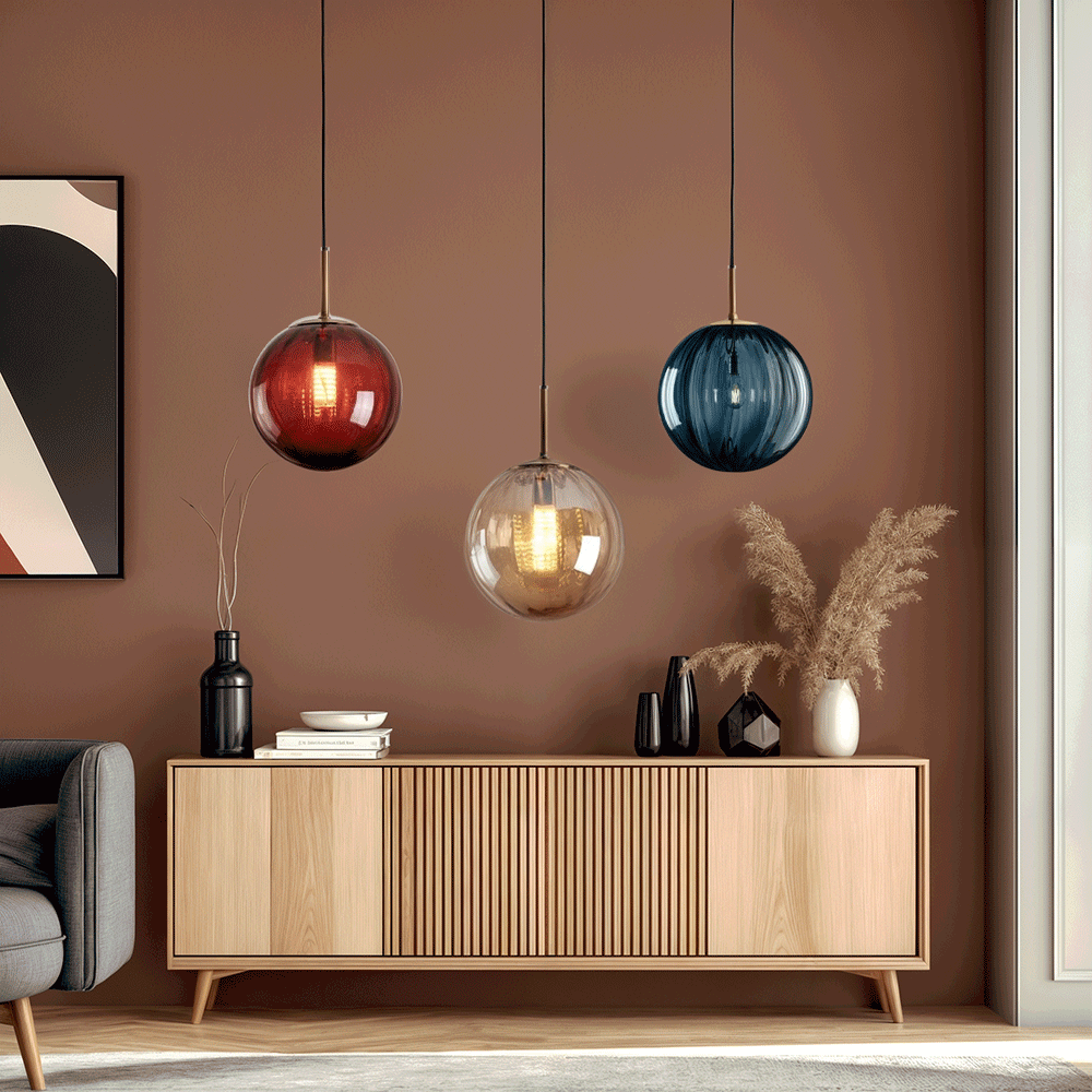 Glazen Hanglamp met Ronde Bolvorm voor Zachte Binnenverlichting
