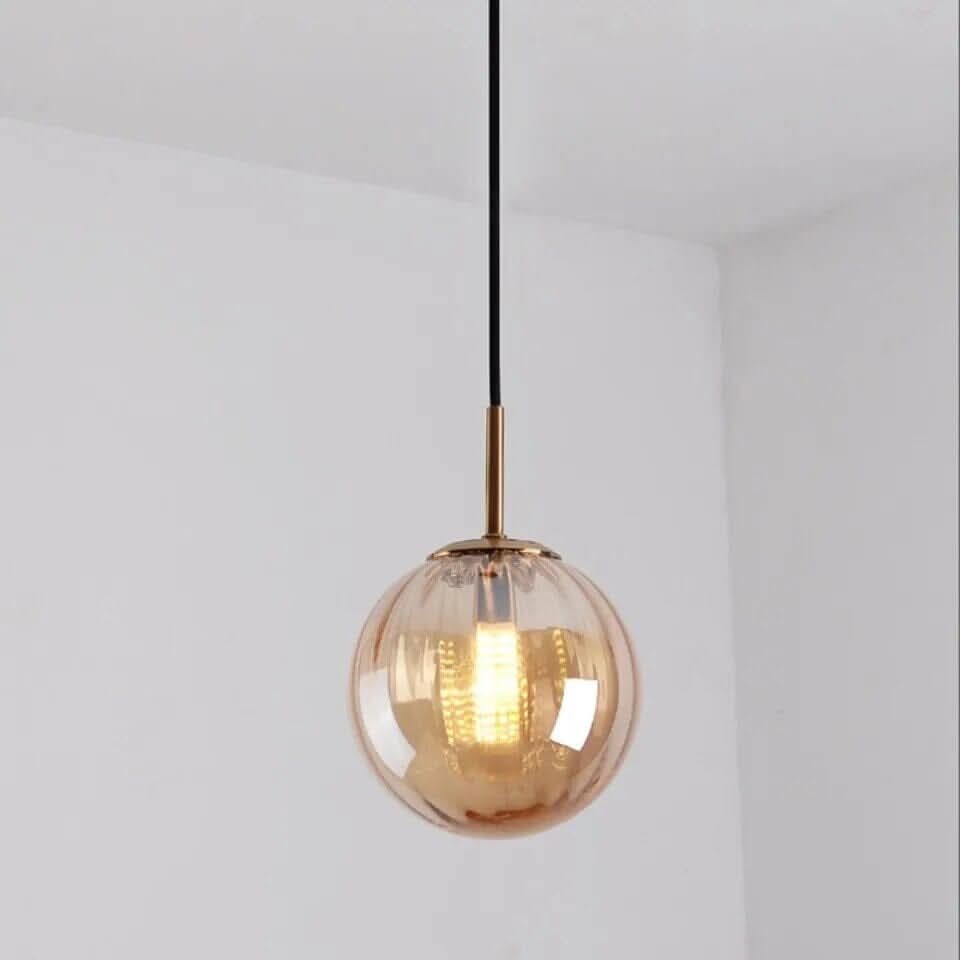 Glazen Hanglamp met Ronde Bolvorm voor Zachte Binnenverlichting