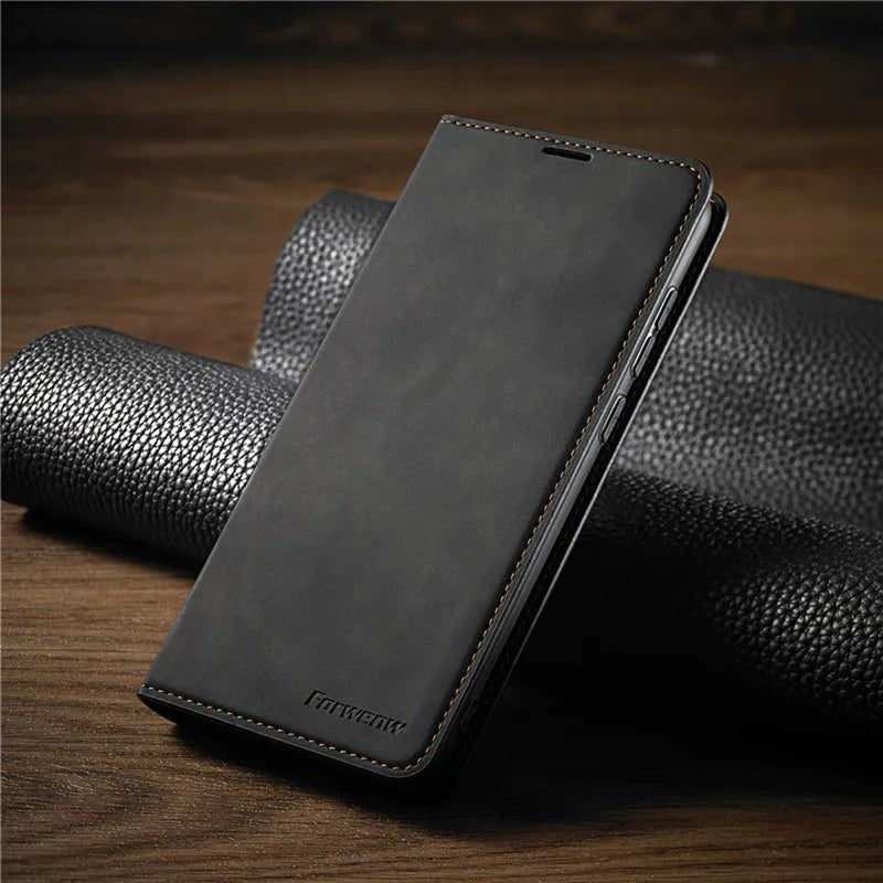 Leren Telefoonhoes Magnetische Sluiting Dagelijkse Bescherming