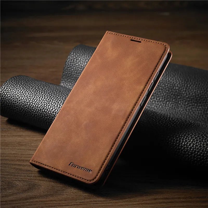 Leren Telefoonhoes Magnetische Sluiting Dagelijkse Bescherming