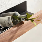 Badkamerrek Van Hout En Aluminium Voor Wandmontage