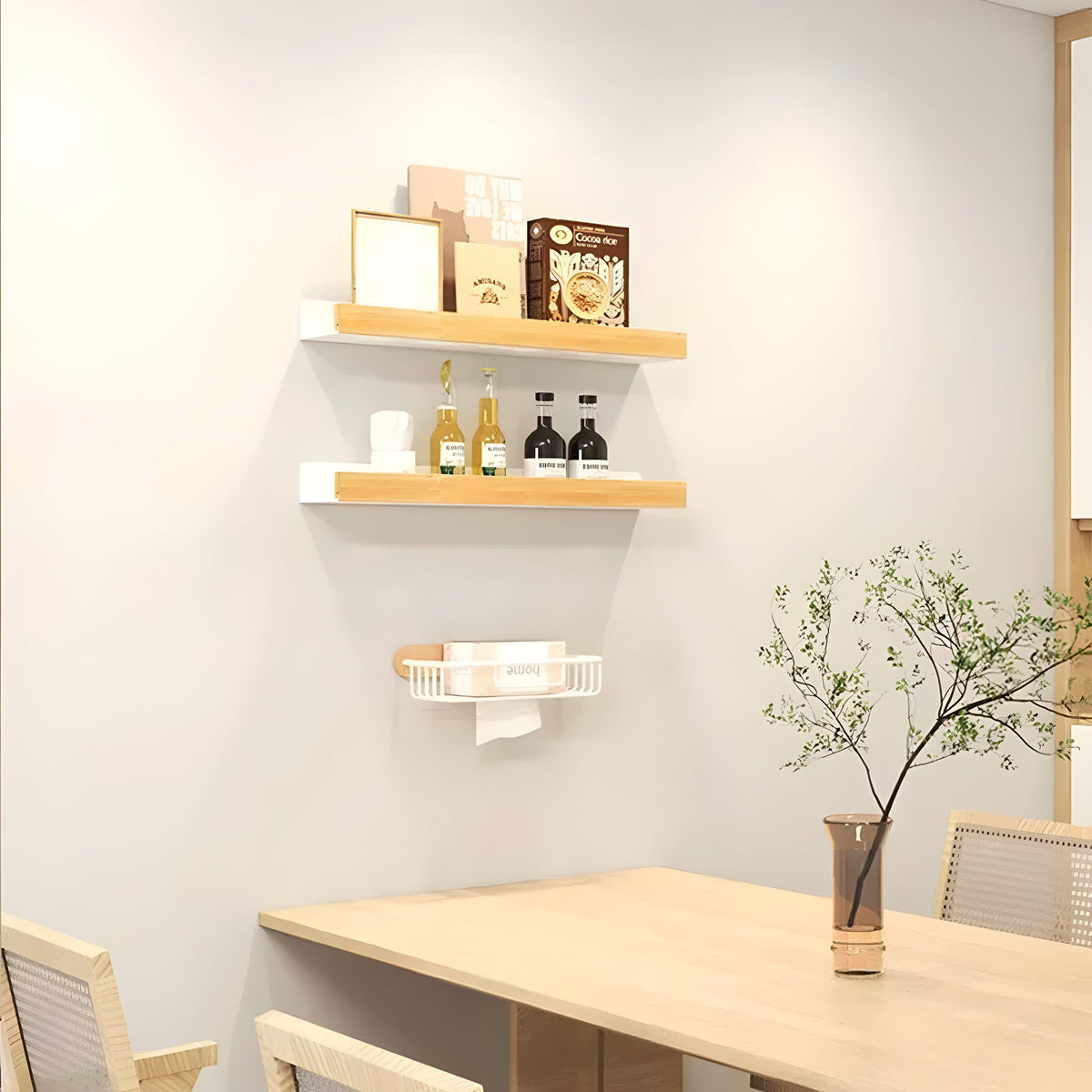 Badkamerrek Van Hout En Aluminium Voor Wandmontage