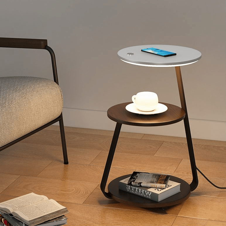 Dubbel Laag Bijzettafel met Opbergruimte en Stevige Constructie voor Moderne Interieurs