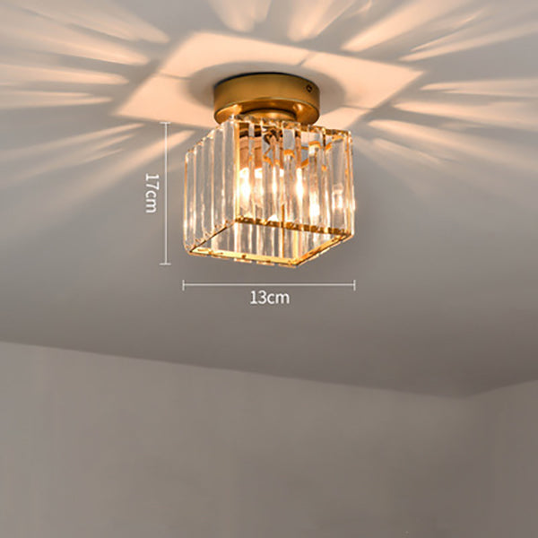 Inbouw Plafondlamp Met Kristalglas En Compact Ontwerp Voor Heldere Gangverlichting
