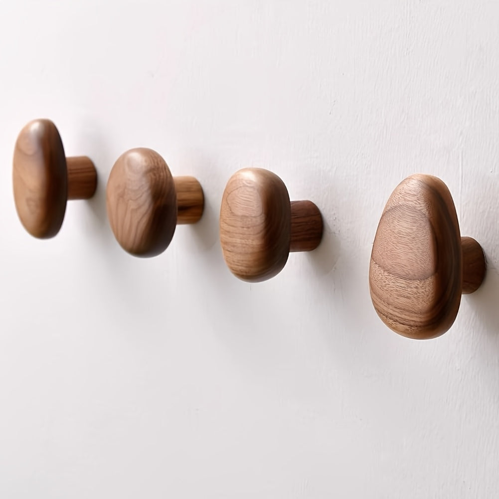 Houten Wandhaken Met Organische Vormgeving