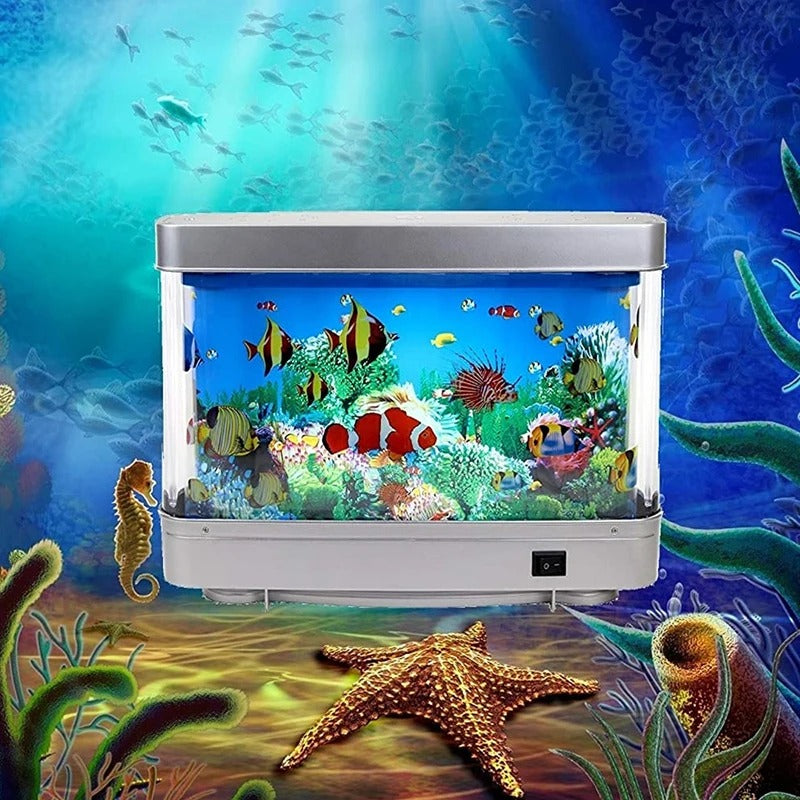 Aquariumlamp met Bewegende Vissen en LED‑Sfeerverlichting