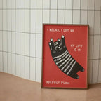 Canvas Wanddecoratie Met Kattenillustratie Voor Een Speelse En Moderne Uitstraling