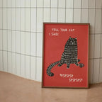 Canvas Wanddecoratie Met Kattenillustratie Voor Een Speelse En Moderne Uitstraling