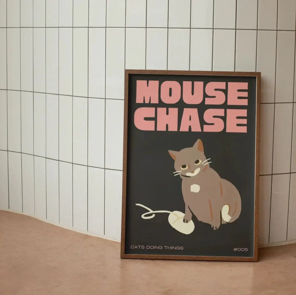 Canvas Wanddecoratie Met Kattenillustratie Voor Een Speelse En Moderne Uitstraling