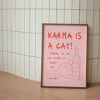 Canvas Wanddecoratie Met Kattenillustratie Voor Een Speelse En Moderne Uitstraling