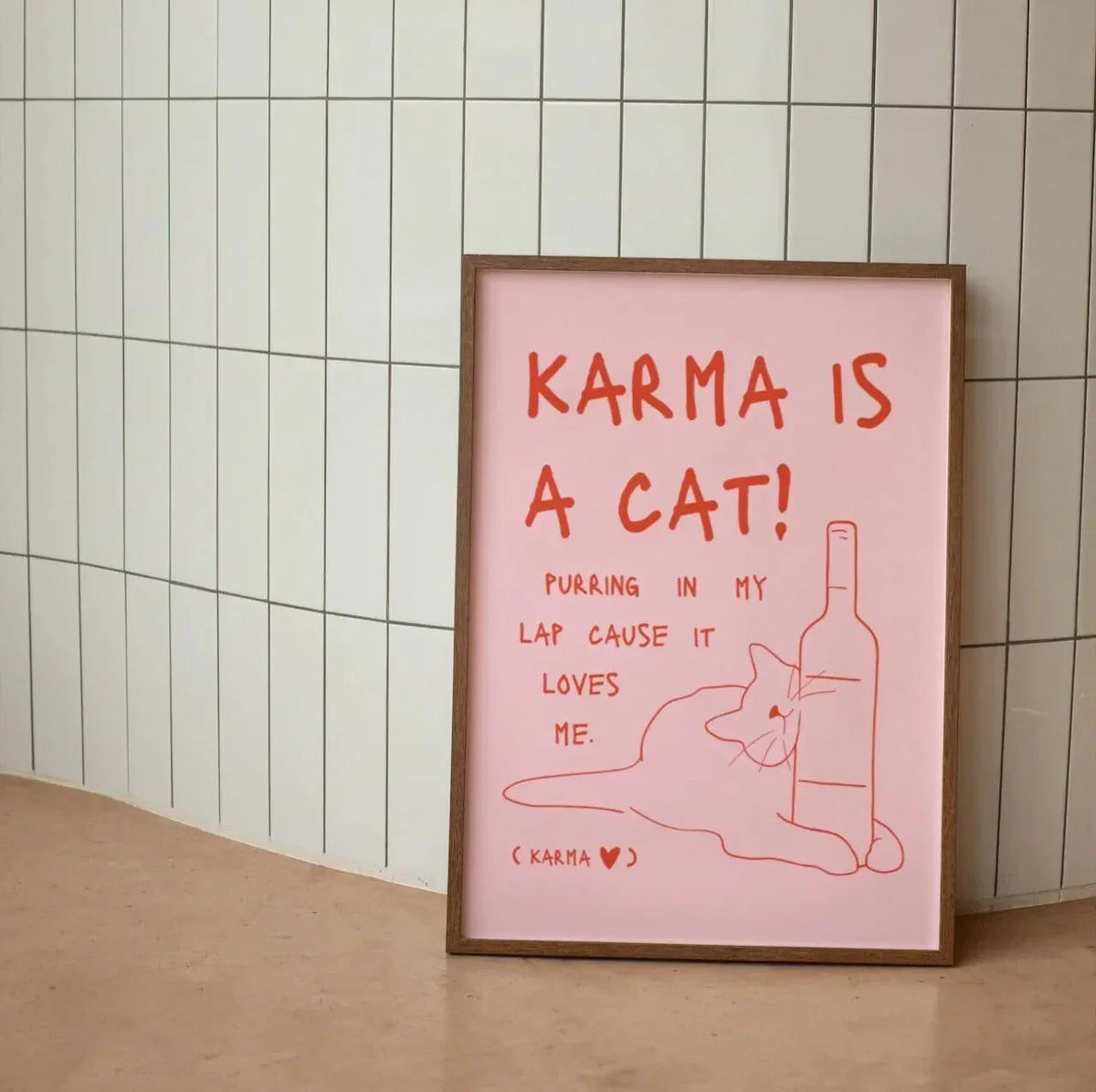 Canvas Wanddecoratie Met Kattenillustratie Voor Een Speelse En Moderne Uitstraling