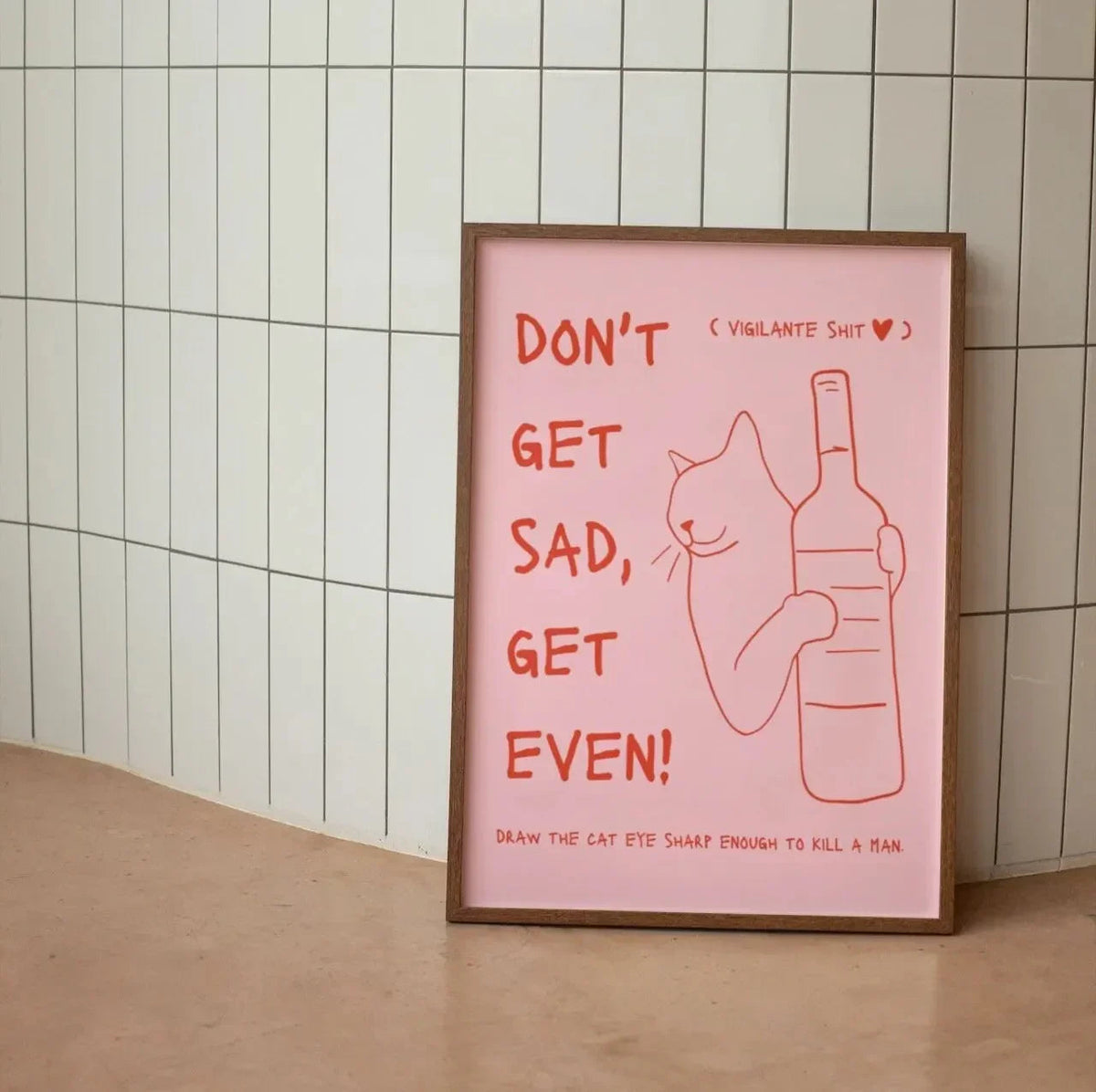 Canvas Wanddecoratie Met Kattenillustratie Voor Een Speelse En Moderne Uitstraling