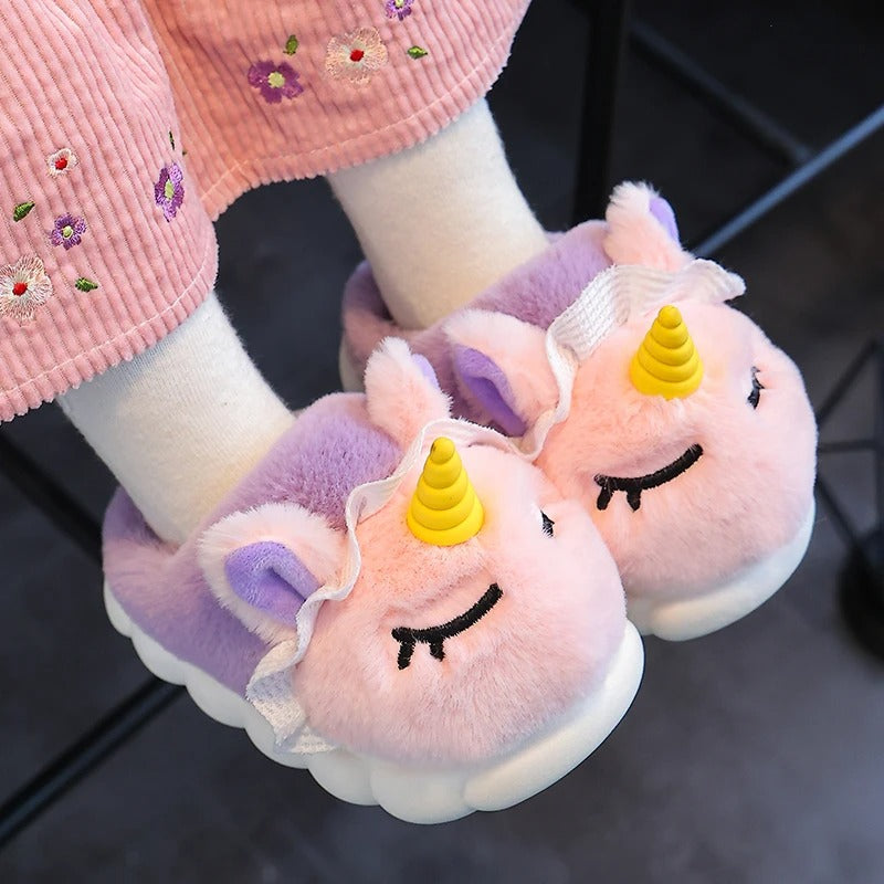 Kinder Pluche Pantoffel Met Warme Voering En Dagelijkse Antislip Veiligheid