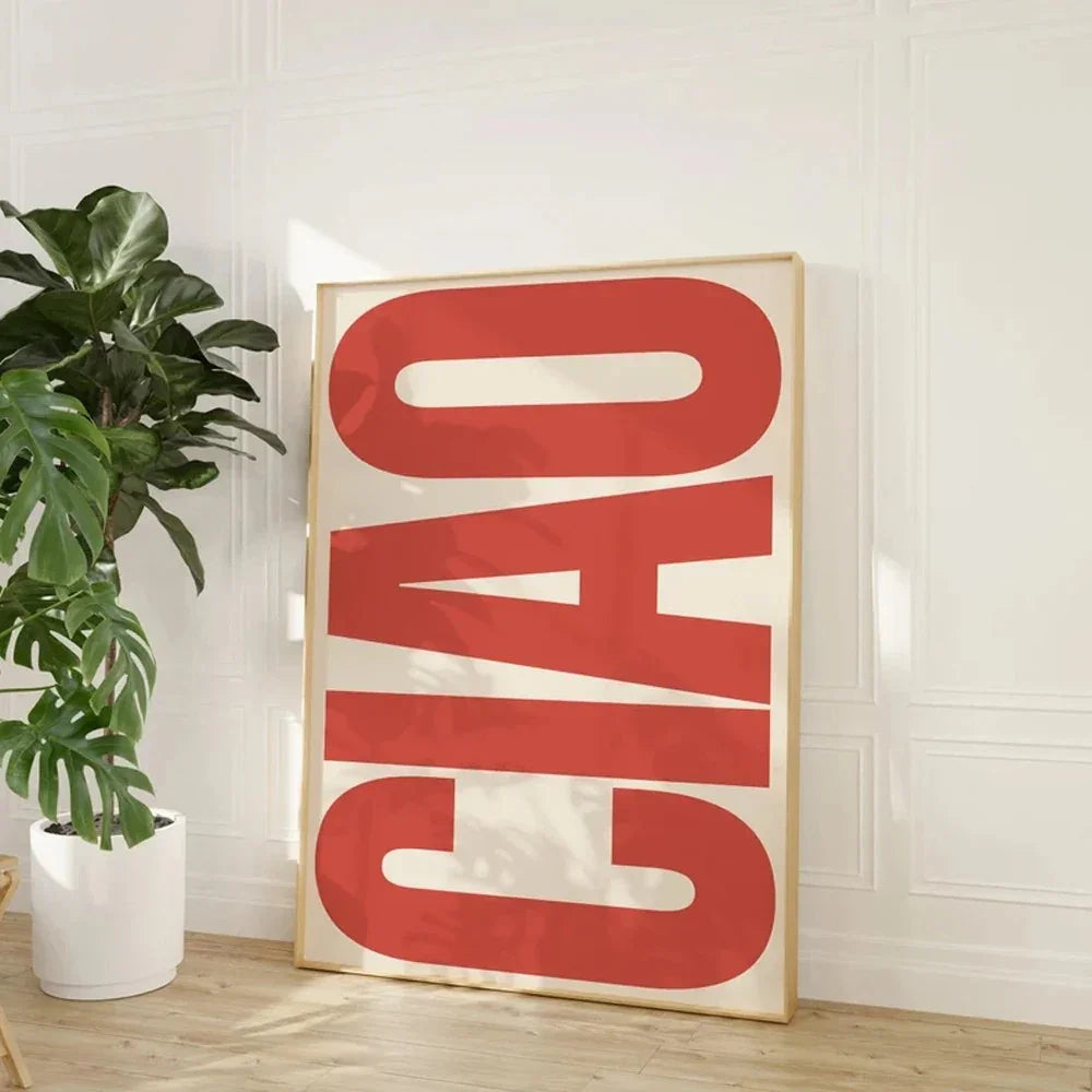 Canvas Wanddecoratie Met Italiaanse Tekstprint Voor Een Moderne En Stijlvolle Uitstraling