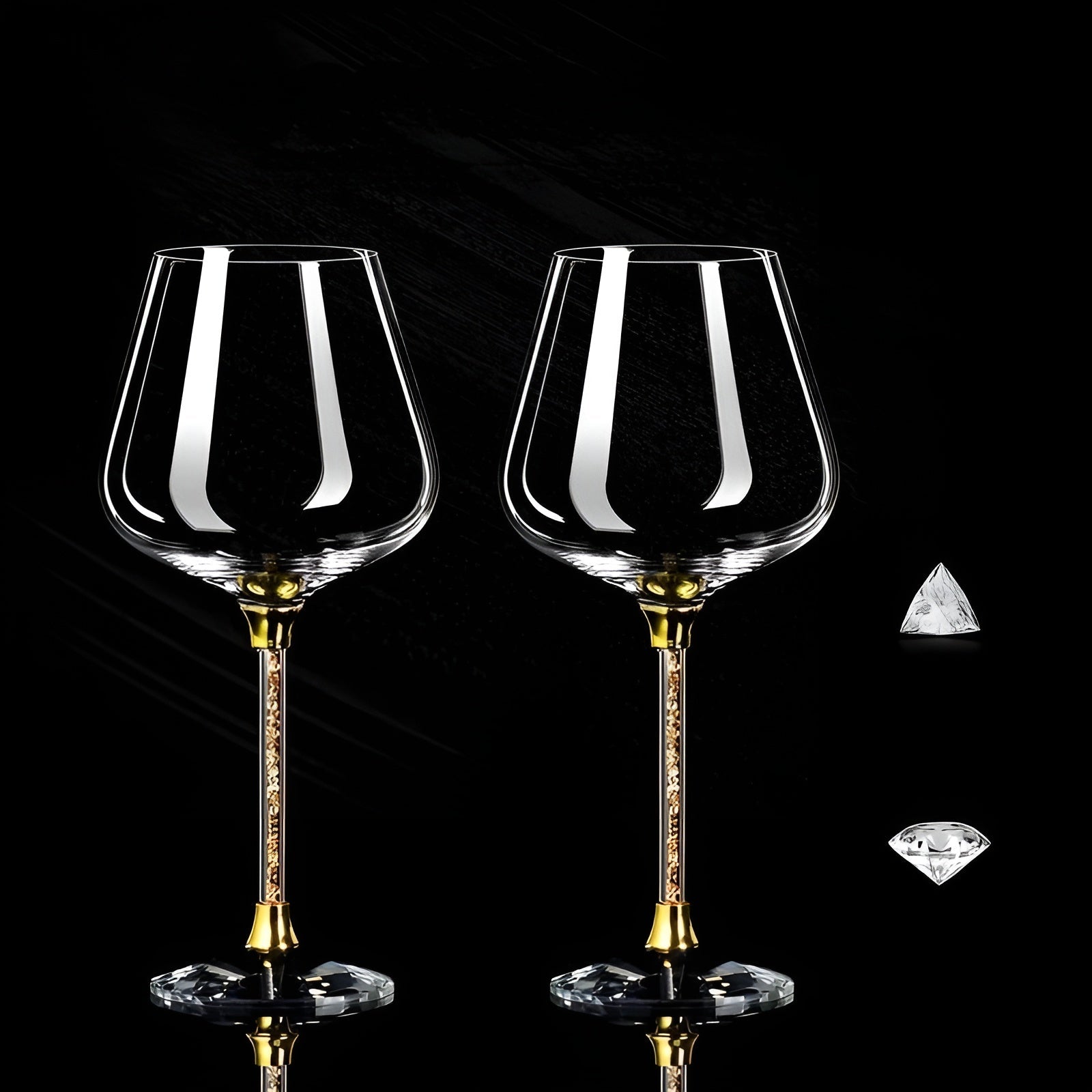 Kristalglazen Wijnglazenset van Twee voor Diners en Feestelijke Tafels