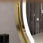 Make-upspiegel met Dimbare LED-Verlichting en Ronde Vorm op Voet