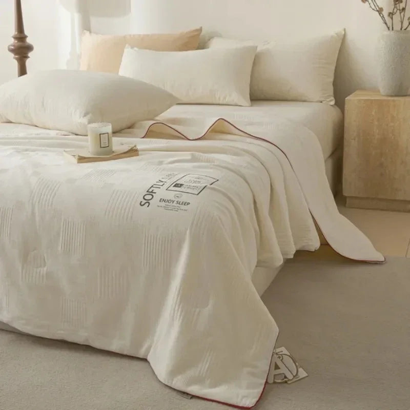 Jacquard Deken Voor Alle Seizoenen Met Elegante Afwerking En Comfortabel Gebruik
