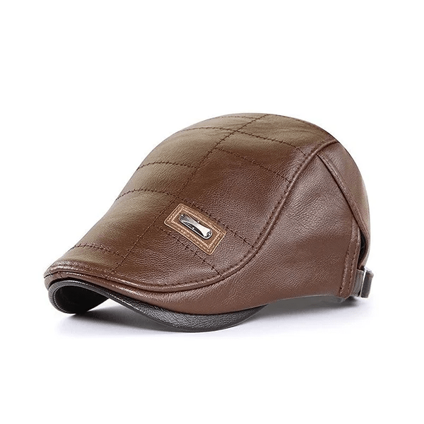 Leren Baret met Verstelbare Band en Tijdloos Ontwerp