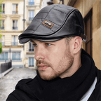 Leren Baret met Verstelbare Band en Tijdloos Ontwerp