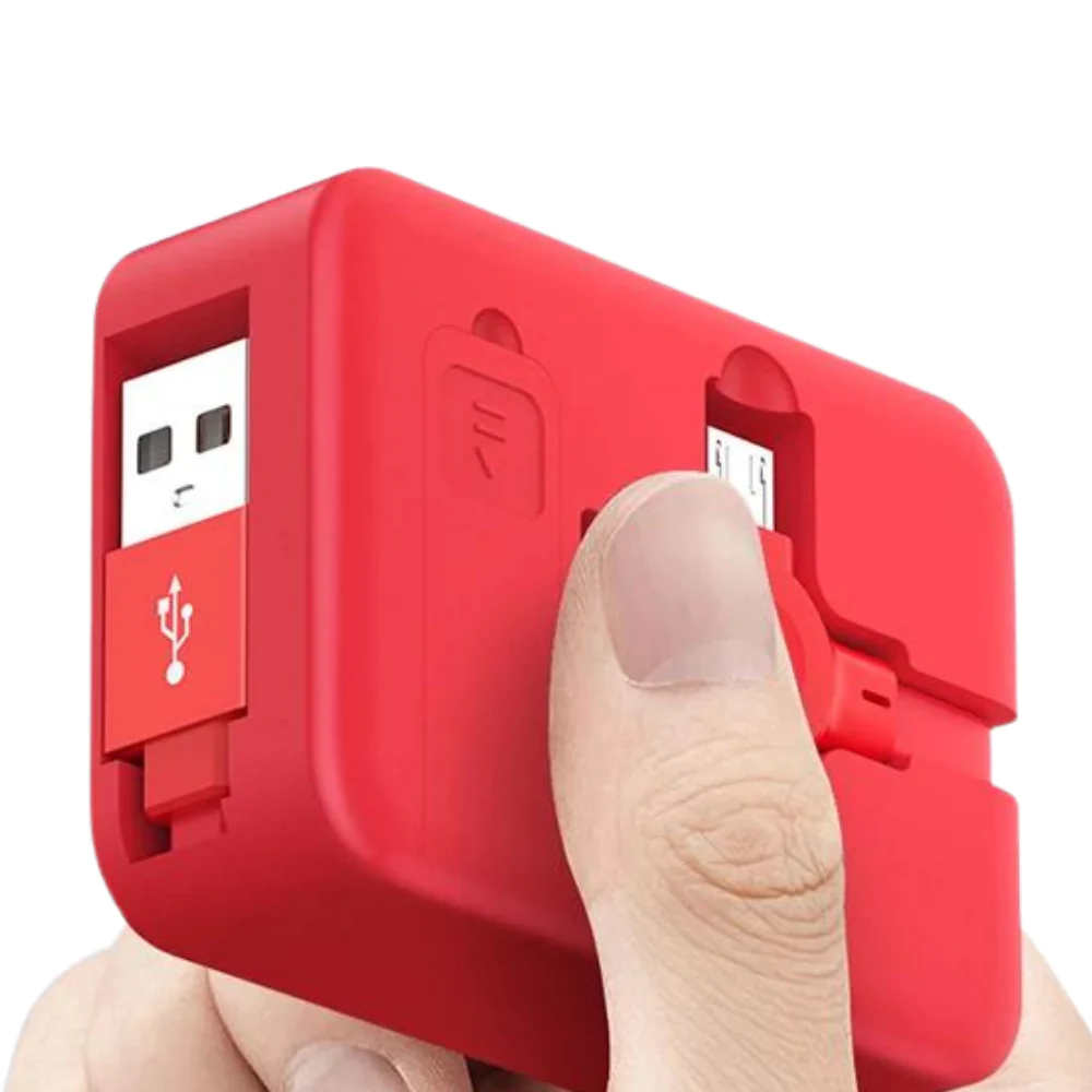 Uittrekbare 3‑in‑1 Oplaadkabel met Telefoonhouder en Trekbestendige Constructie