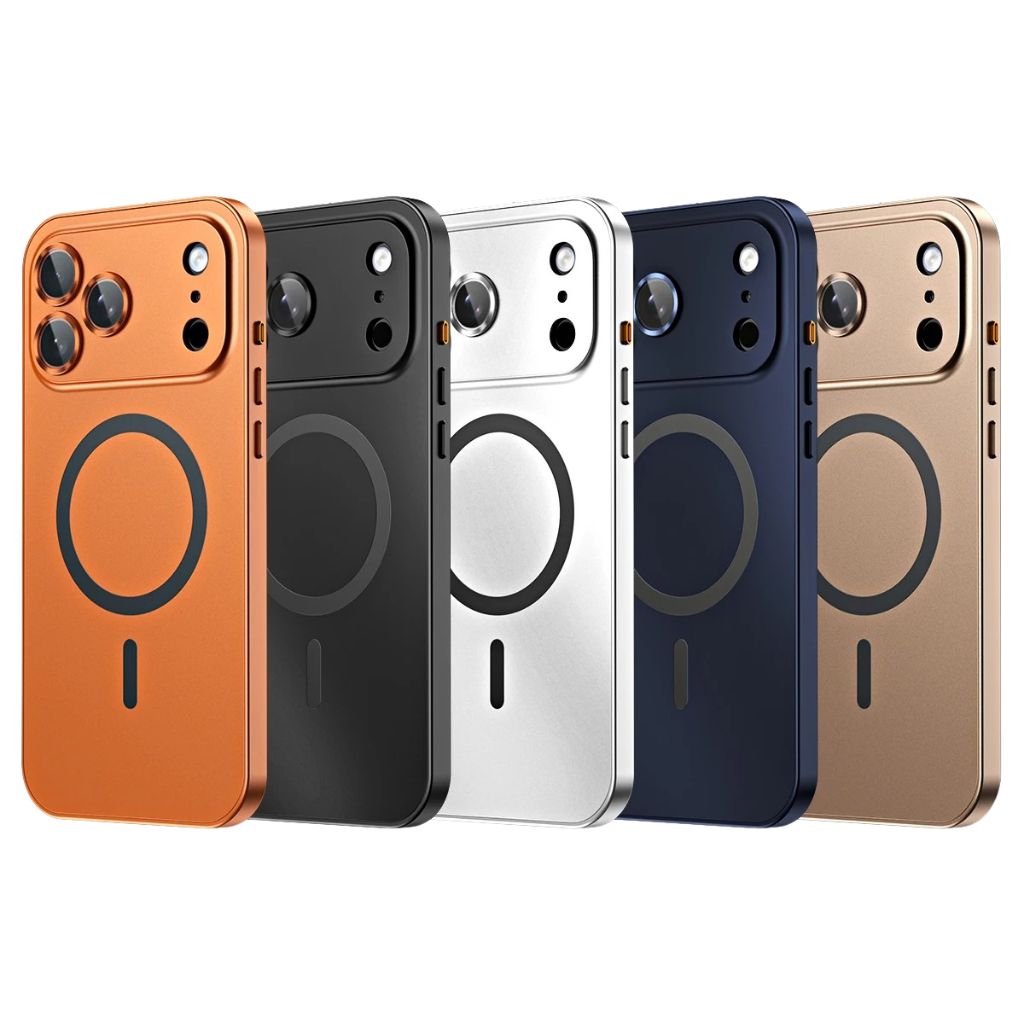 Slank MagSafe iPhone-hoesje van metaal met camerabescherming