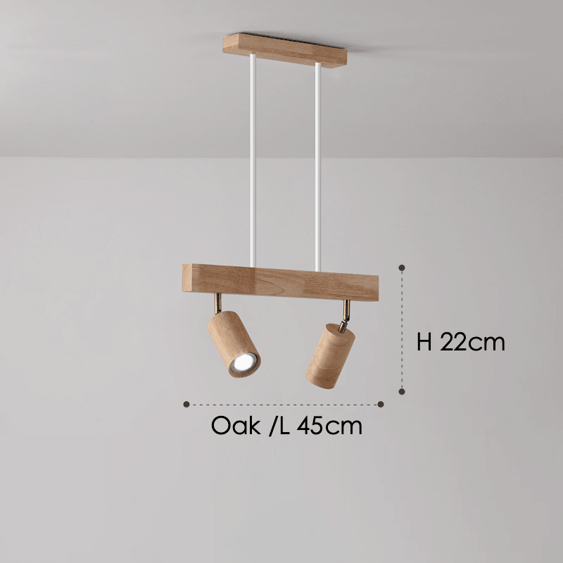 Houten Plafondlamp Met Verstelbare Lichtstraal En Minimalistisch Ontwerp