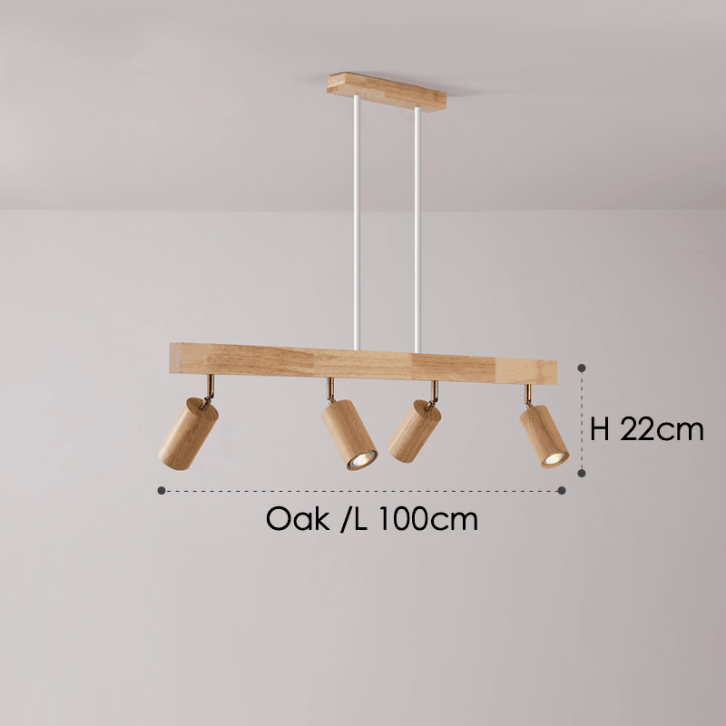 Houten Plafondlamp Met Verstelbare Lichtstraal En Minimalistisch Ontwerp