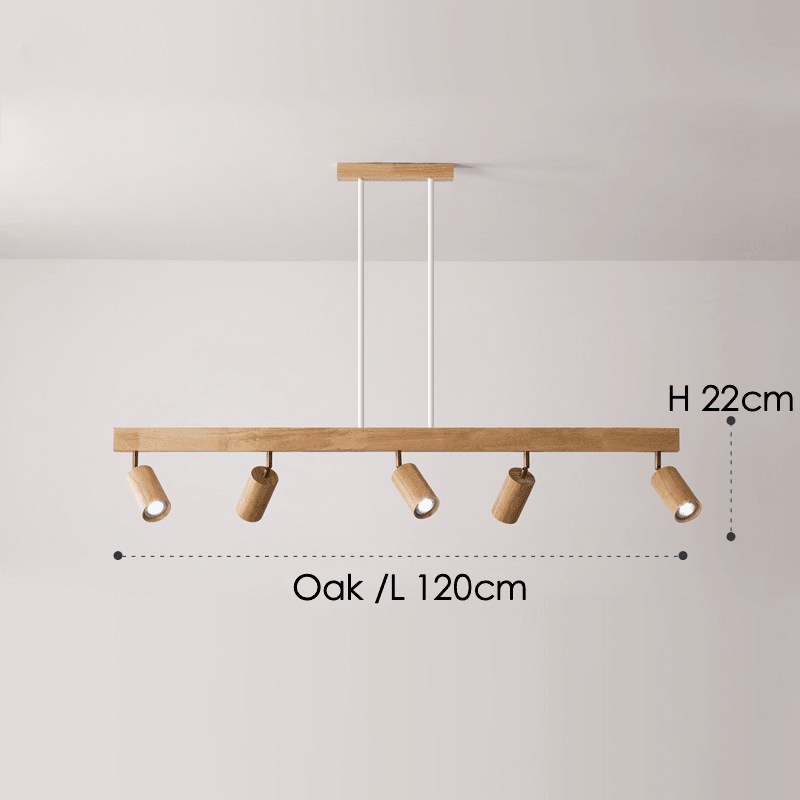 Houten Plafondlamp Met Verstelbare Lichtstraal En Minimalistisch Ontwerp