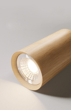 Houten Plafondlamp Met Verstelbare Lichtstraal En Minimalistisch Ontwerp
