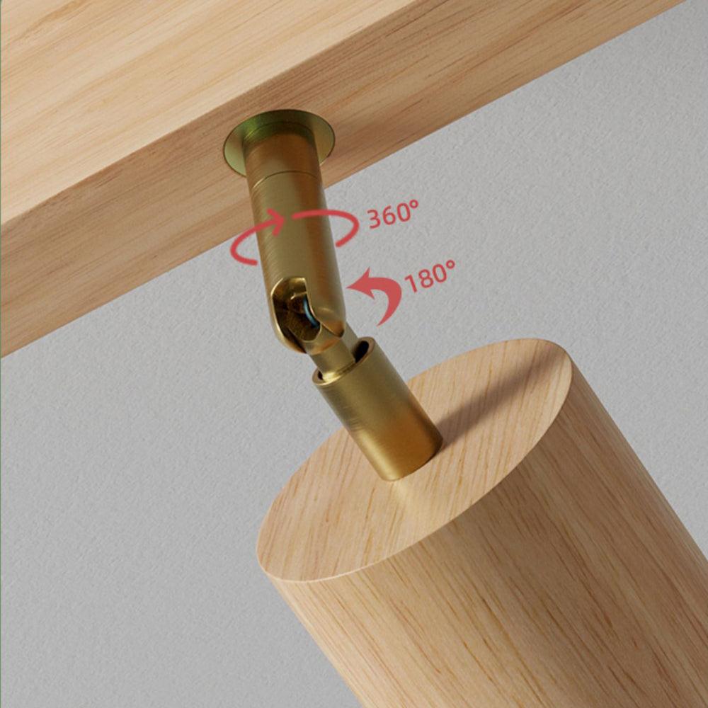 Houten Plafondlamp Met Verstelbare Lichtstraal En Minimalistisch Ontwerp