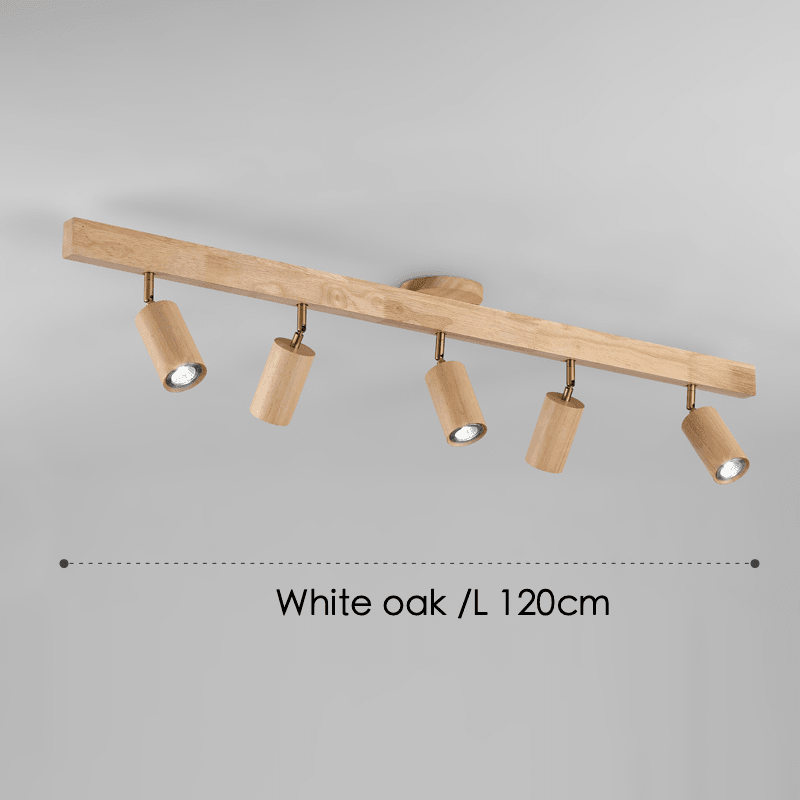 Houten Plafondlamp Met Verstelbare Lichtstraal En Minimalistisch Ontwerp