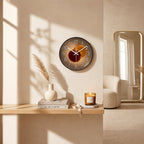 Ronde Wandklok Met Donker Uurwerk En Decoratieve Afwerking