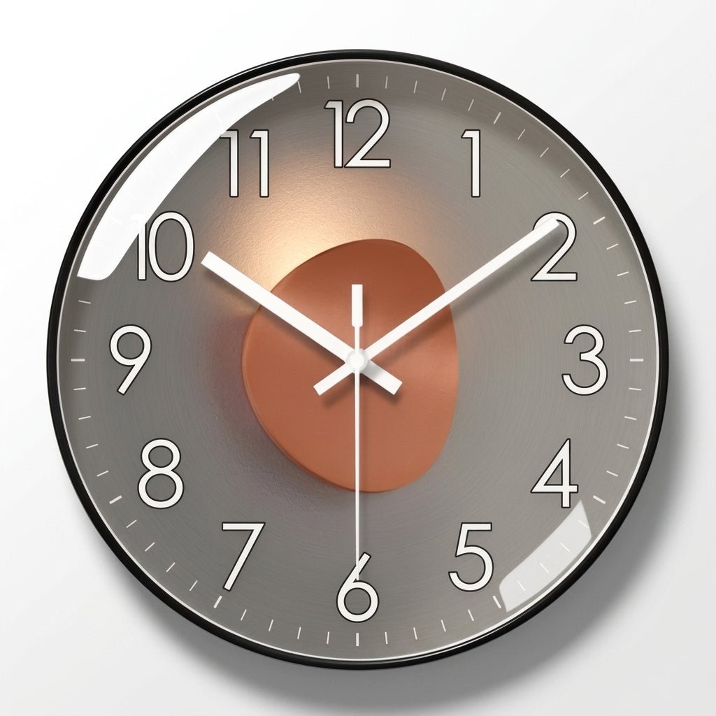 Ronde Wandklok Met Donker Uurwerk En Decoratieve Afwerking