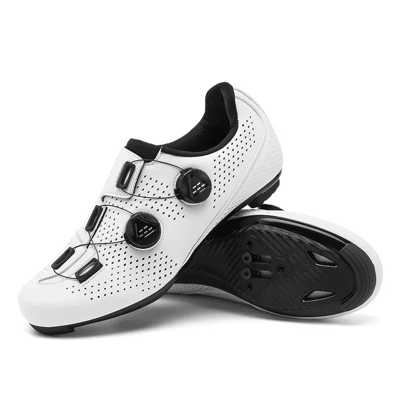 Unisex Fietsschoenen met Perforatie en Dubbele Draaisluiting