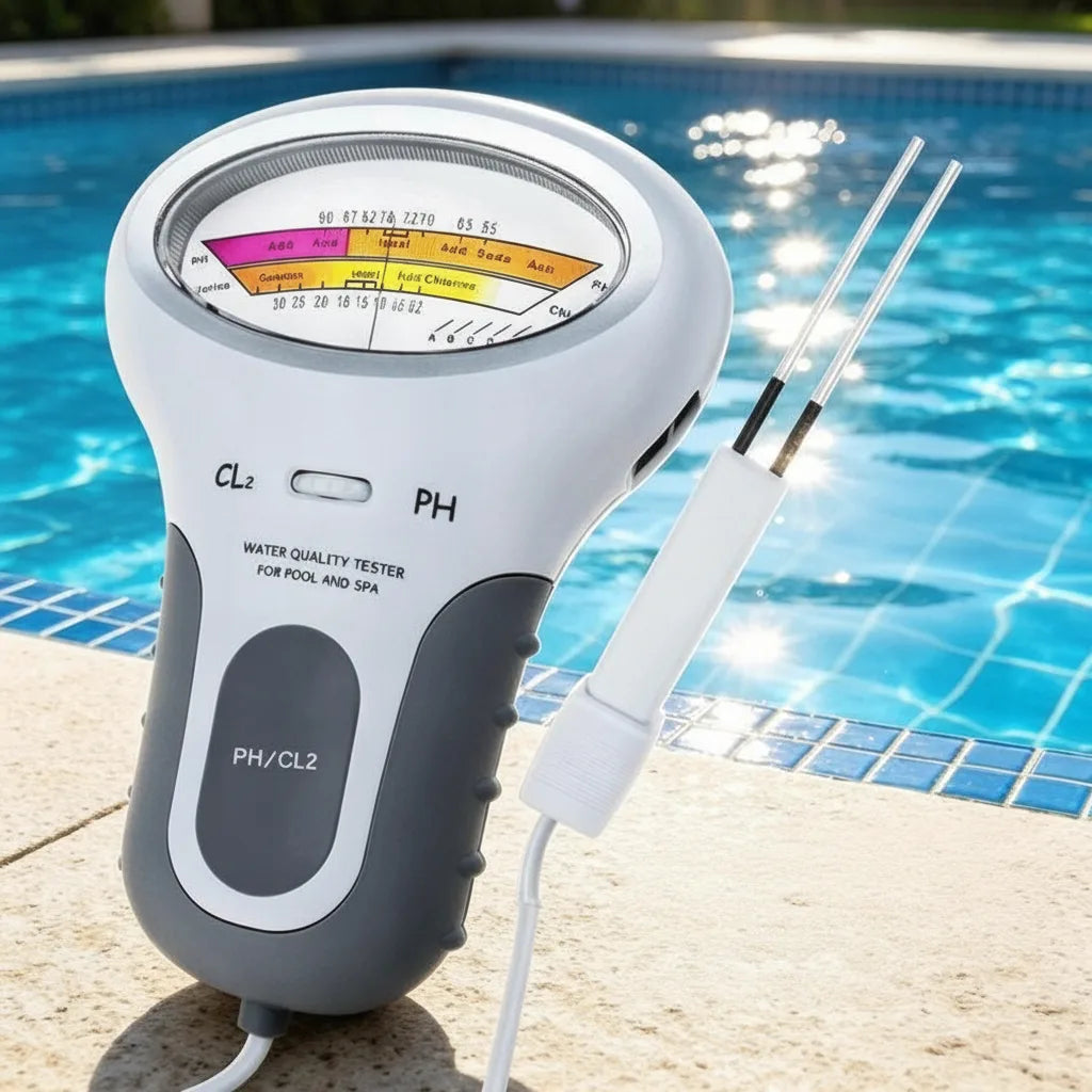 Watermeter met pH‑ en Chloorweergave voor Zwembad en Bubbelbad