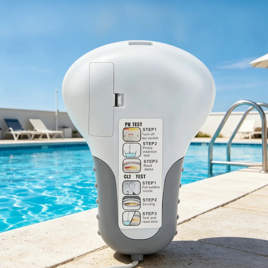 Watermeter met pH‑ en Chloorweergave voor Zwembad en Bubbelbad