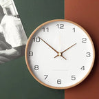 Houten Wandklok met Stil Quartzuurwerk