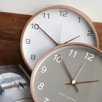 Houten Wandklok met Stil Quartzuurwerk