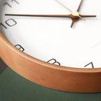 Houten Wandklok met Stil Quartzuurwerk