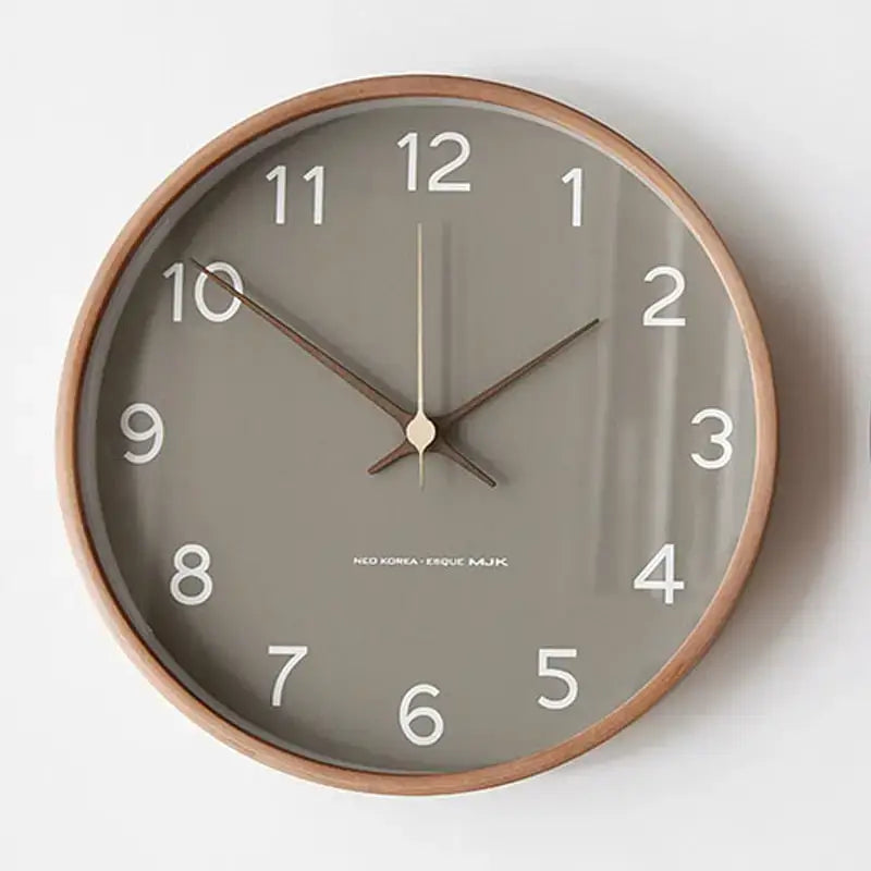 Houten Wandklok met Stil Quartzuurwerk