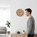 Houten Wandklok Met Stille Functie En Dagelijkse Ruimteharmonie