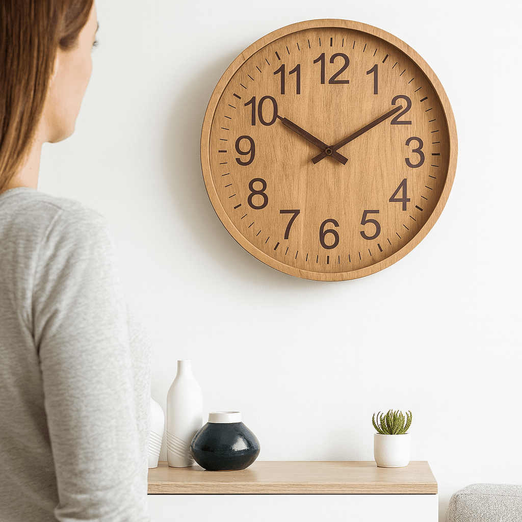 Houten Wandklok Met Stille Functie En Dagelijkse Ruimteharmonie